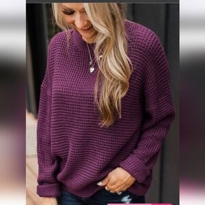 Pulse Boutique Captivating in Color Sweater Eggplant Size XL. New in Package.